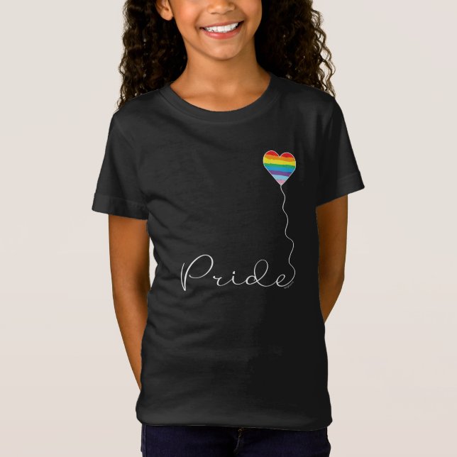 Camiseta PRIDE Rainbow LGBTQIA Heart Balloon T Shirt (Frente)