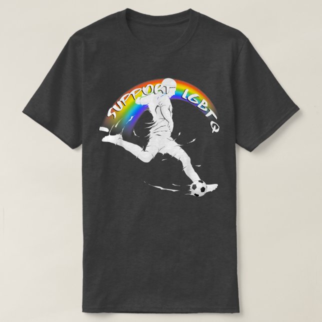 Camiseta Pride Soccer - Eu Apoio LGBTQ (Frente do Design)