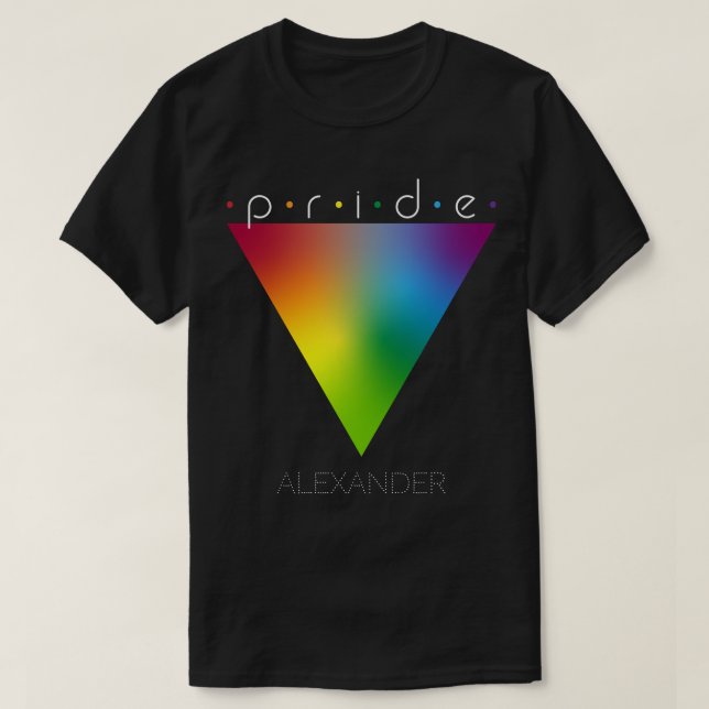 Camiseta Pride Trendy Triangle Gay LGBTQ Nome da Fila (Frente do Design)