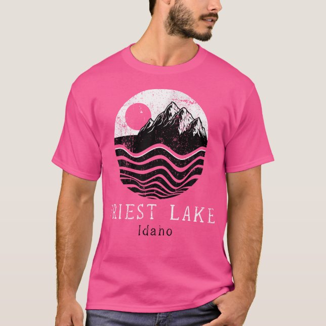 Camiseta Priest Lake Mounts Idaho Caminhando Ao Exterior Vi (Frente)
