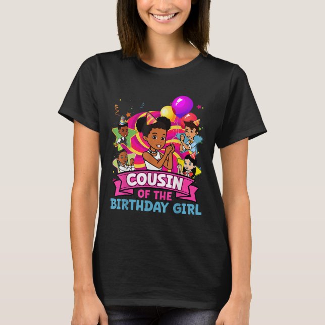 Camiseta Prima A Boneca Rosa da Festa da Menina Aniversaria (Frente)