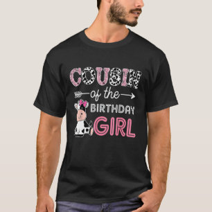 Camiseta Prima da Vaca da Fazenda da Garota de Aniversário