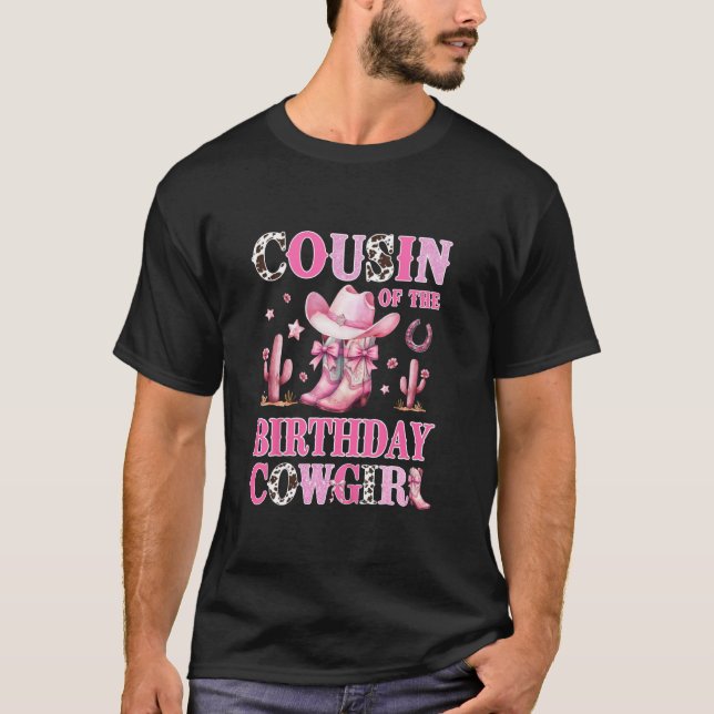 Camiseta Prima da Vaqueira de Aniversário Festa Rodeio B-da (Frente)