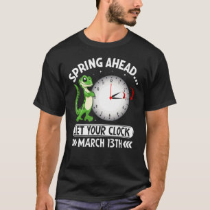 Camiseta Primavera à Frente Coloque Seu Relógio Marcha 13 E