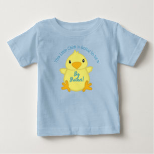 Camiseta Primavera Chá de fraldas pintinho azul
