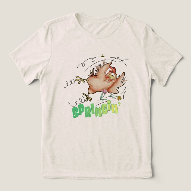 Camiseta Primavera Chicken dames tri-blen soft tee (Design frontal)
