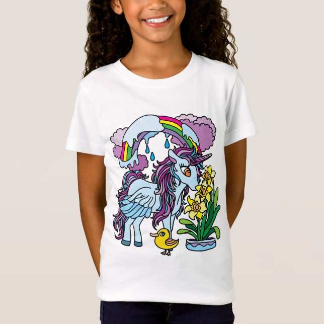 Camiseta Primavera Daffodils e Unicorn (Frente)