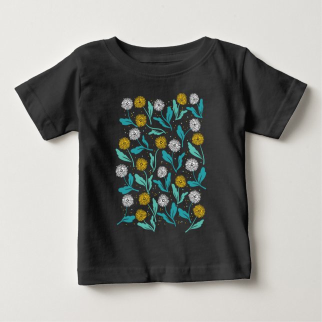 Camiseta Primavera Dandelion Flores e Folhas Design (Frente)