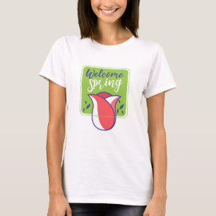 Camiseta primavera de boas-vindas