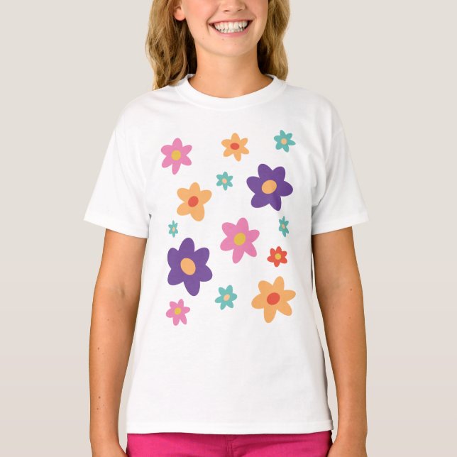 Camiseta Primavera de Páscoa de Flores (Frente)