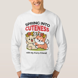 Camiseta Primavera dentro da cutena - Ilustração Adorável d