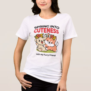 Camiseta Primavera dentro da cutena - Ilustração Adorável d