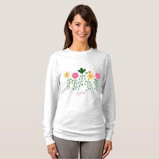Camiseta Primavera e Summer Floral Personalizam Mulheres