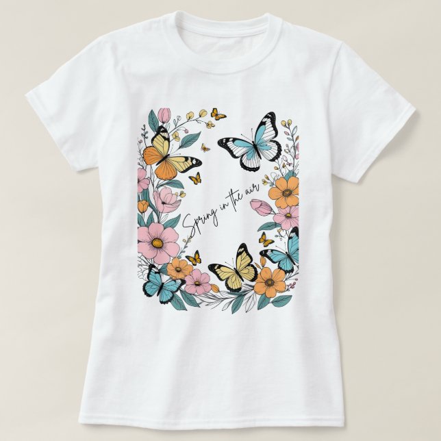 Camiseta Primavera está no ar (Frente do Design)