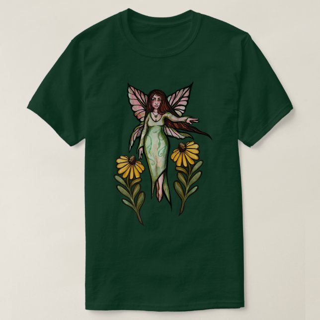Camiseta Primavera Fada Arte Springtime DaisyT-Shirt (Frente do Design)