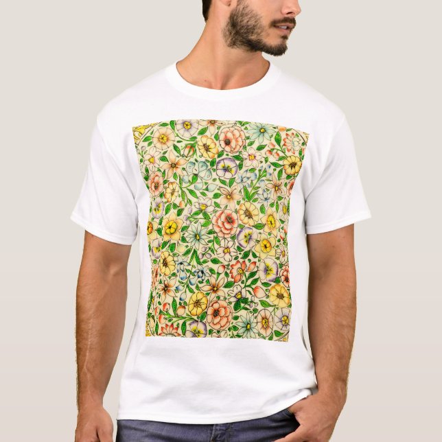 Camiseta Primavera Floral tradicional indiano (Frente)