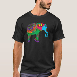 Camiseta Primavera Hindu do Festival Holi do Elefante Color