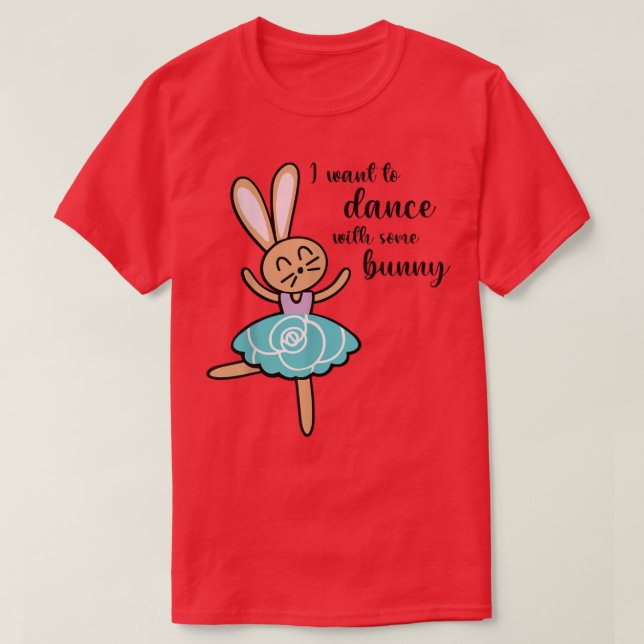 Camiseta Primavera Páscoa Dançando Coelhinho Quero Dançar C (Frente do Design)