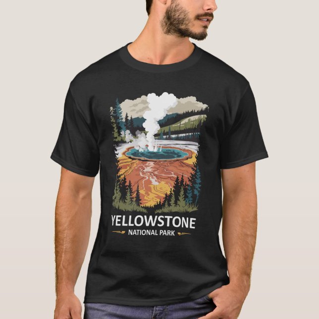 Camiseta Primavera Quente do Parque Nacional Yellowstone (Frente)