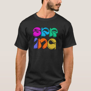 Camiseta Primavera retrô moderno colorido engraçado amigáve