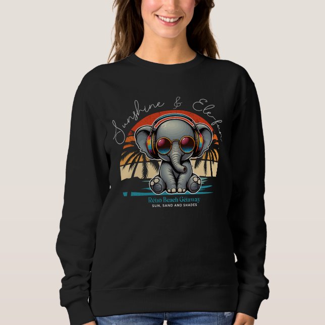 Camiseta Primavera Sunshine e Ele se diverte Retro Beach. (Frente)