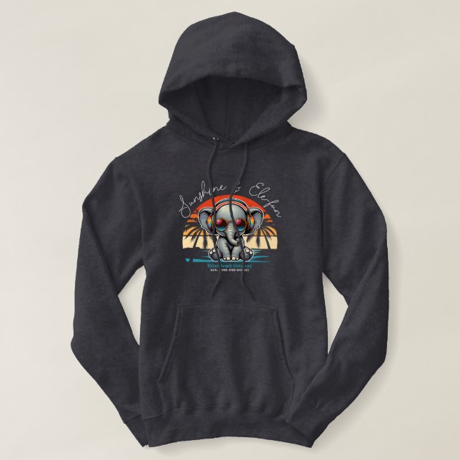 Camiseta Primavera Sunshine e Ele se diverte Retro Beach. (Frente do Design)