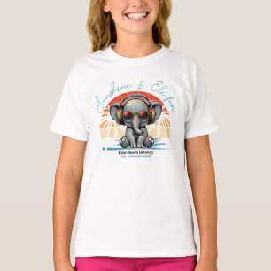 Camiseta Primavera Sunshine e Ele se diverte Retro Beach.