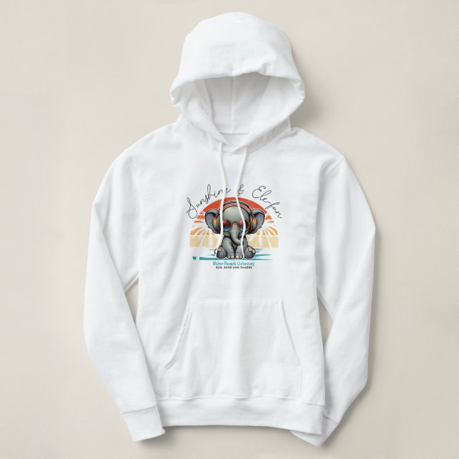 Camiseta Primavera Sunshine e Ele se diverte Retro Beach. (Frente do Design)