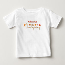 Camiseta Primeira Ação de Graças do Bebê Personalizado
