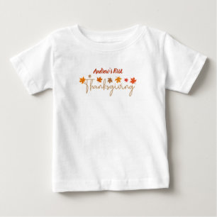 Camiseta Primeira Ação de Graças do Bebê Personalizado