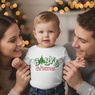 Camiseta Primeira Árvore de Natal do Bebê Bestial