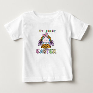 Camiseta Primeira cesta de coelho da Páscoa