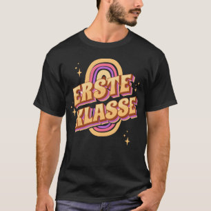 Camiseta Primeira classe garota design retrô anos 80