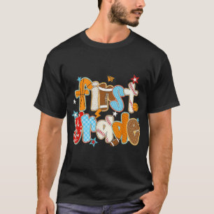 Camiseta Primeira Classe Voltando À Escola De Baseball Em P