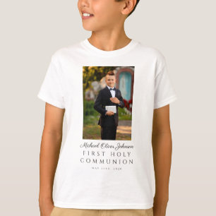 Camiseta Primeira Comunhão Personalizada com Foto Menino