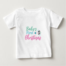 Camiseta Primeira Design de Natal do Bebê Gato - Pé Colorid