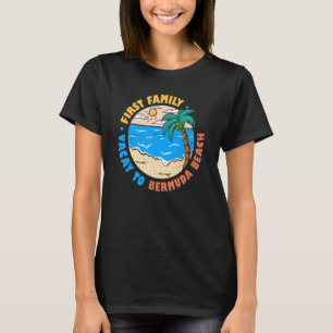 Camiseta Primeira Férias Familiares Para Bermudas - Souv De