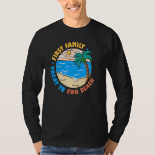 Camiseta Primeira Férias Familiares Para Ewa Beach Hawaii F