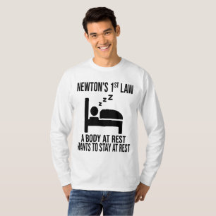 Camiseta Primeira Lei de Newton - Piada Física Engraçada