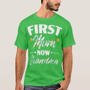 Camiseta Primeira Mãe Agora Vovó Bebê Anunciando Sexo Rev