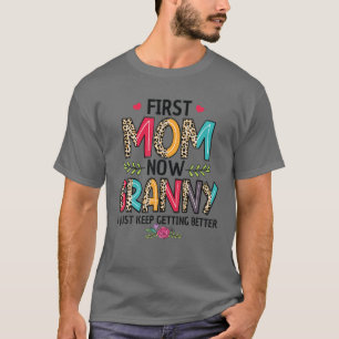 Camiseta Primeira Mãe Agora Vovó Eu Só Fico Melhor Mo