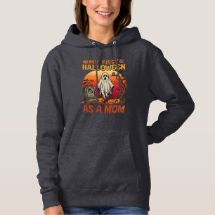 Camiseta Primeira Mãe de Halloween Tumba de Fantasma Abóbor