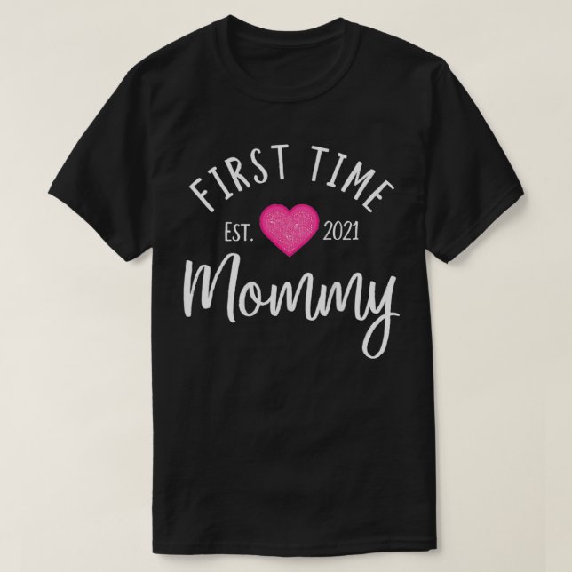 Camiseta Primeira Mamãe das mulheres 2021 Nova mãe (Frente do Design)