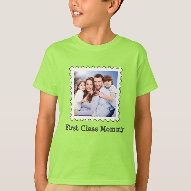 Camiseta Primeira Mamãe Melhor Foto do Quadrado da Mãe (Frente)