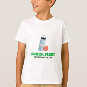 Camiseta Primeira pergunta do Snack depois do almoço na esc
