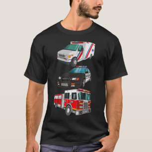 Camiseta Primeira resposta Polícia Carro-Fogo Ambulância K