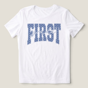 Camiseta Primeira Série Bolinhas Azul Retro