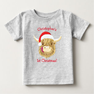 Camiseta Primeira Vaca do Hamish Highland no Natal