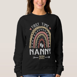 Camiseta Primeira Vez Avó 2022 Leopard Rainbow Nova Avó