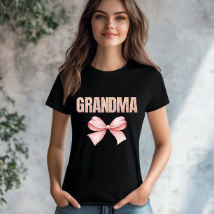 Camiseta Primeira Vez Avó Laço de Fita Rosa Nana